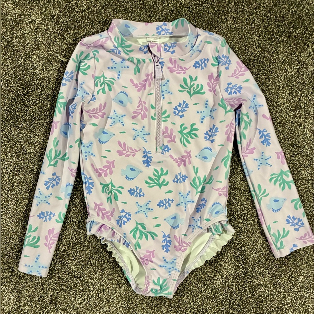 Carter's Girls Purple Aquatic Print Rashguard